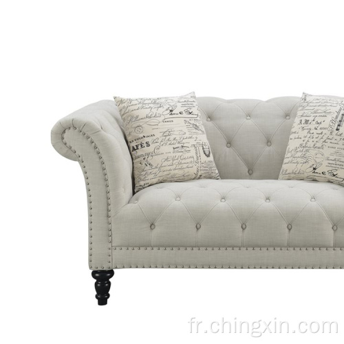 Canapé ensembles 2 places Classique Tinfted Chesterfield Canapé Canapé Tuisted Retour pour salon